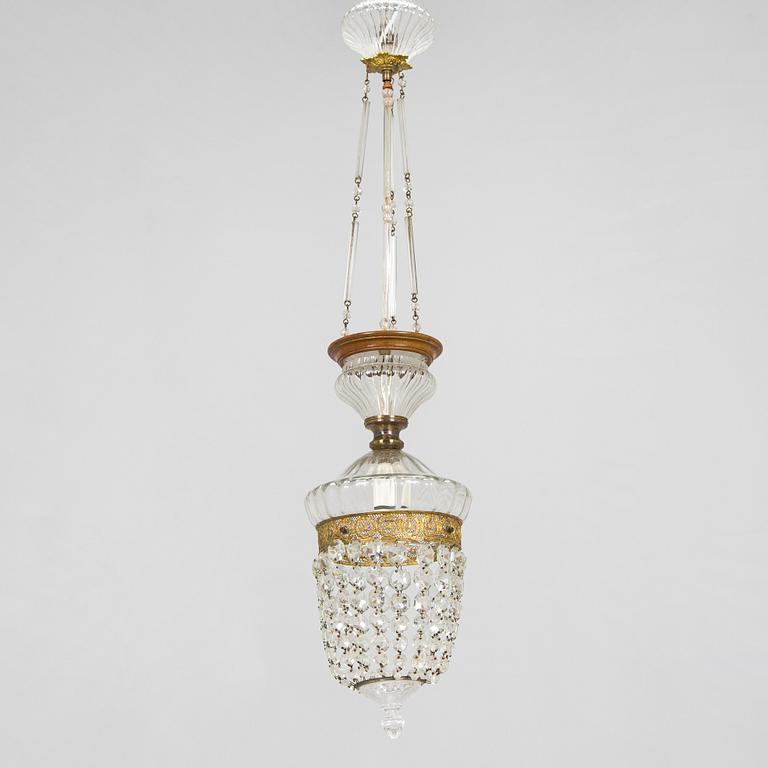 A glass ceiling light, first half of the 20th Century.