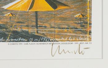 Christo & Jeanne-Claude, offset in colours, diptyk, 1991, signed.