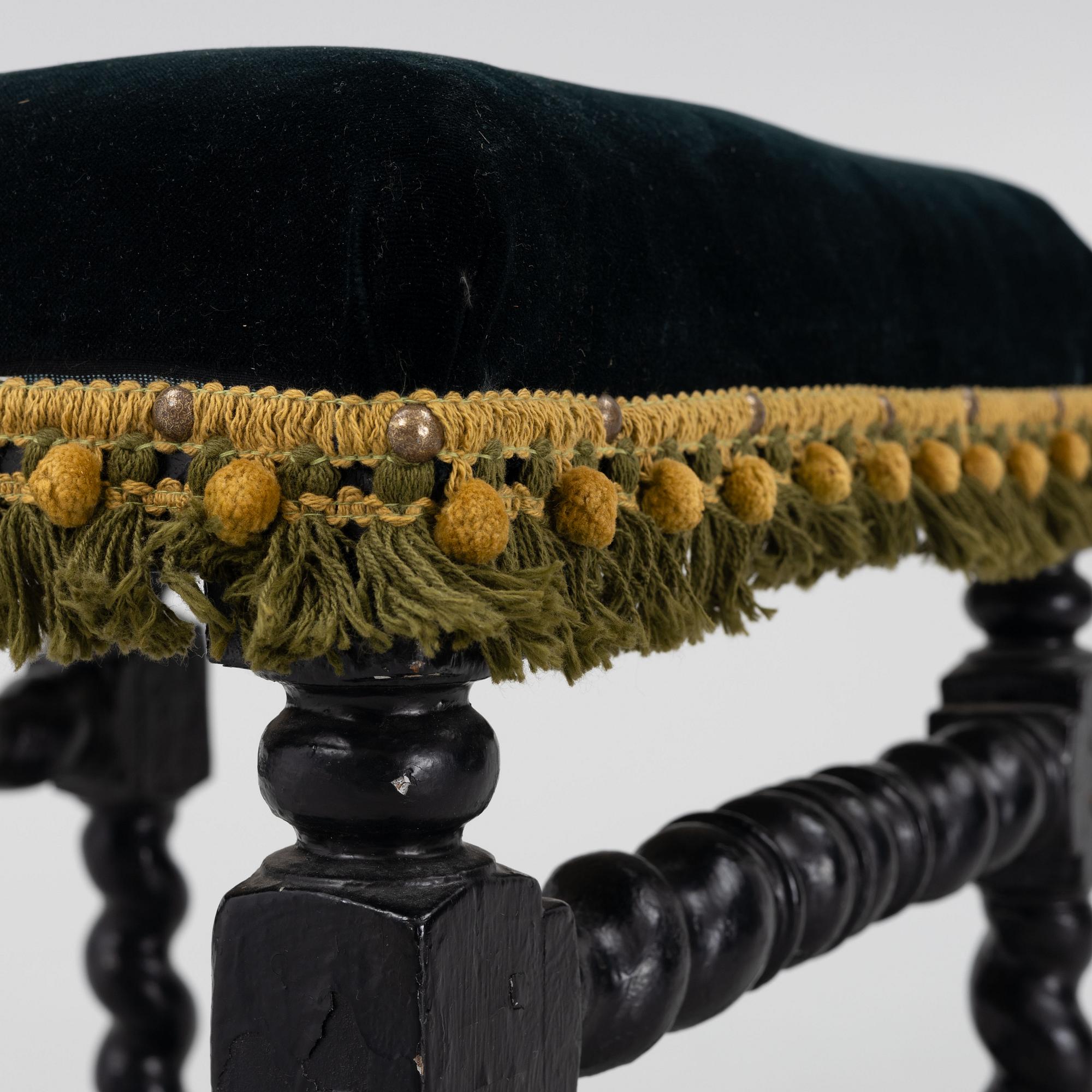 A Swedish baroque stool, circa 1700.