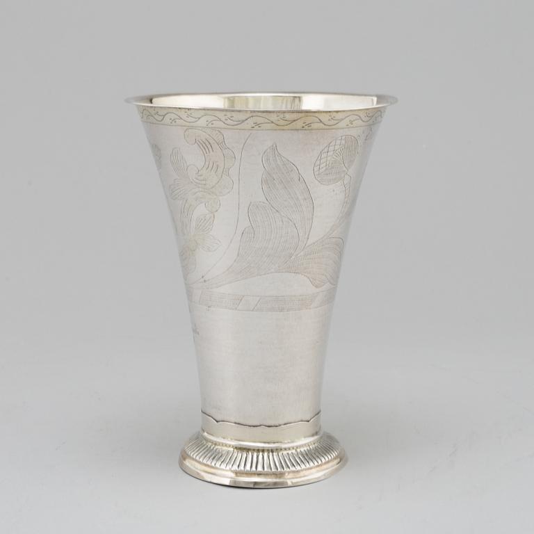 LORENTZ LINDEGREN, bägare, silver,  Borås, 1793.