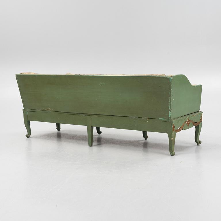 A Gustavian sofa, later part of the 18th century.