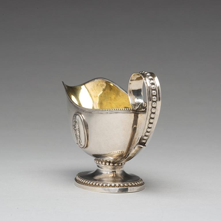 A Swedish 18th century parcel-gilt silver sauce-jug, mark of Johan Ekholm, Stockholm 1788.