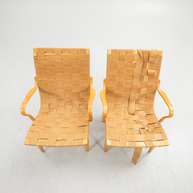 Bruno Mathsson, Armchairs, 6 pcs, "Eva", Karl Mathsson Company, Värnamo 1962.