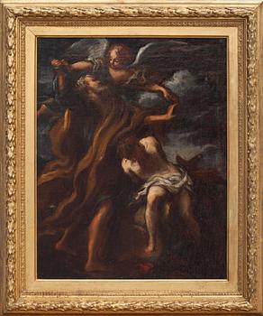 OKÄND KONSTNÄR, olja på dubblerad duk, sannolikt tidigt 1700-tal, Italien.