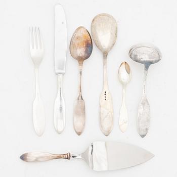 A silver cutlery set, models Finnmyrten/Tornedal, most with mark of Mema, Lidköping 1965-1975 (55 pieces).