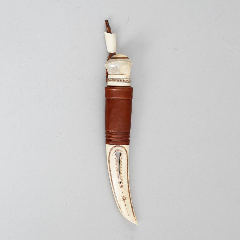 Jan Lindfors, a reindeer antler knife, signed JL.