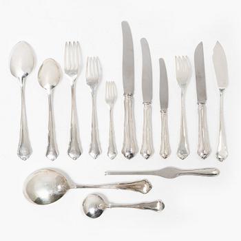 A 139 piece 'Hansa' silver cutlery service, mostly C.G. Hallberg, Mid 20th Century.