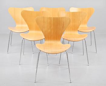 STOLAR, 6 st, "Sjuan", Arne Jacobsen, Fritz Hansen, Danmark, 1994.