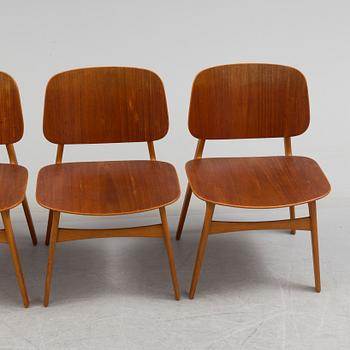 BØRGE MOGENSEN, A set of four chairs, model 155, second half of the 20th century.