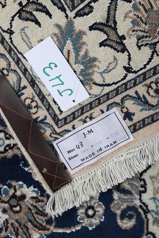 A carpet, Nain, part silk, ca 202 x 148 cm.