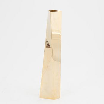 Zaha Hadid, a 'Crevasse' gold plated vase, for Alessi, Italy, 2005.