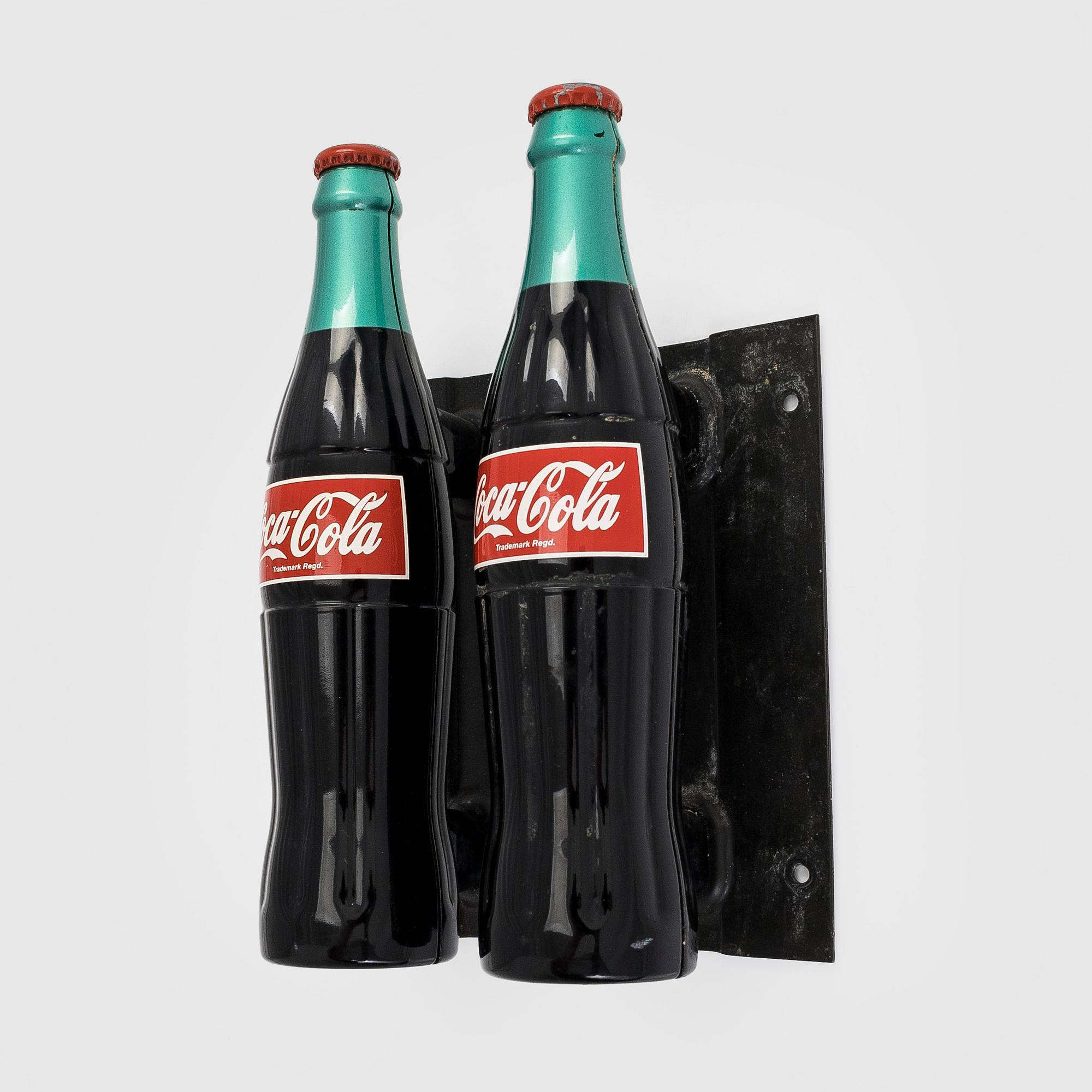 Door handles, a pair, Coca-Cola, metal, 1950/60s.