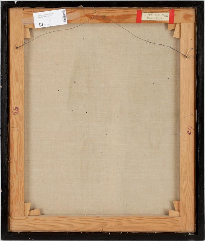 BENGT ORUP, blandteknik på duk, sign, dat a tergo 1962.