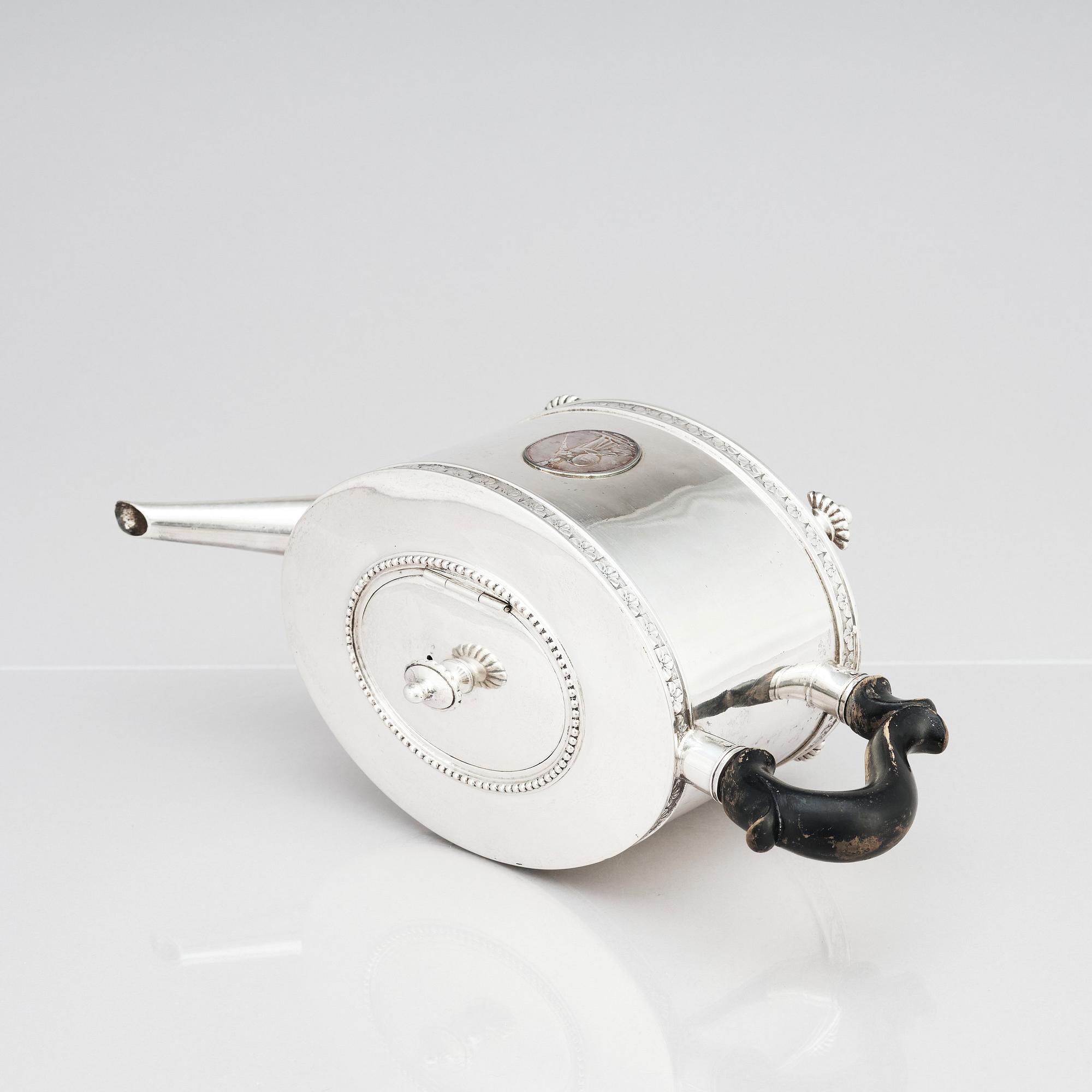 A Swedish late Gustavian silver tea-pot, mark of Johan Abraham Hallard (Hallardt), Stockholm 1794.