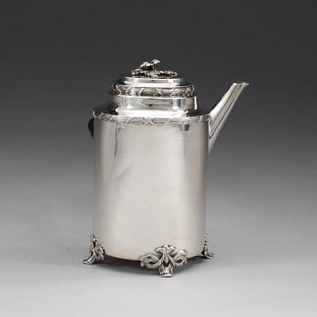 A Swedish 18th century silver coffee-pot, makers mark of Carl Klinwall, Västerås 1781.