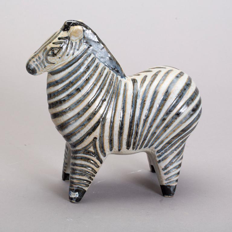 FIGURIN, Lisa Larson, Zebra ur serien "Stora Zoo", stengods, Gustavsberg, 1900-talets mitt/andra hälft.