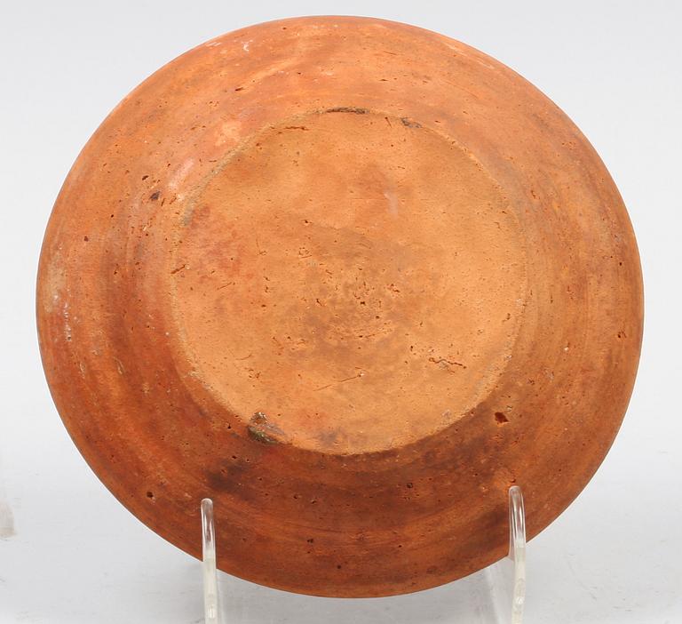 TALLRIK, keramik, troligen Småland, 1800-tal.