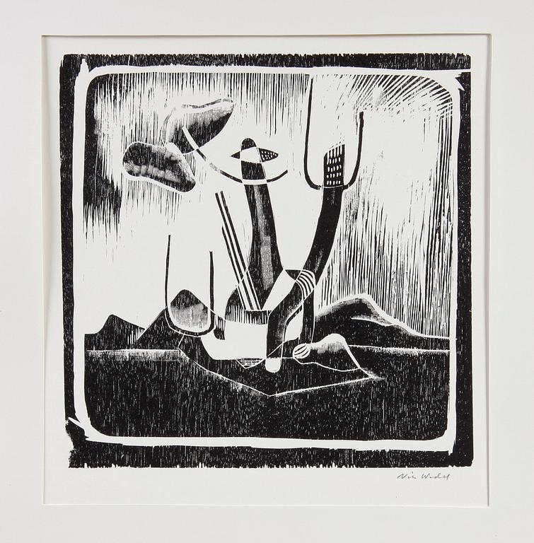 PARTI GRAFIK, ca 30 delar. Bla Einar Jolin, Sven X:et Erixon och Nils Wedel.