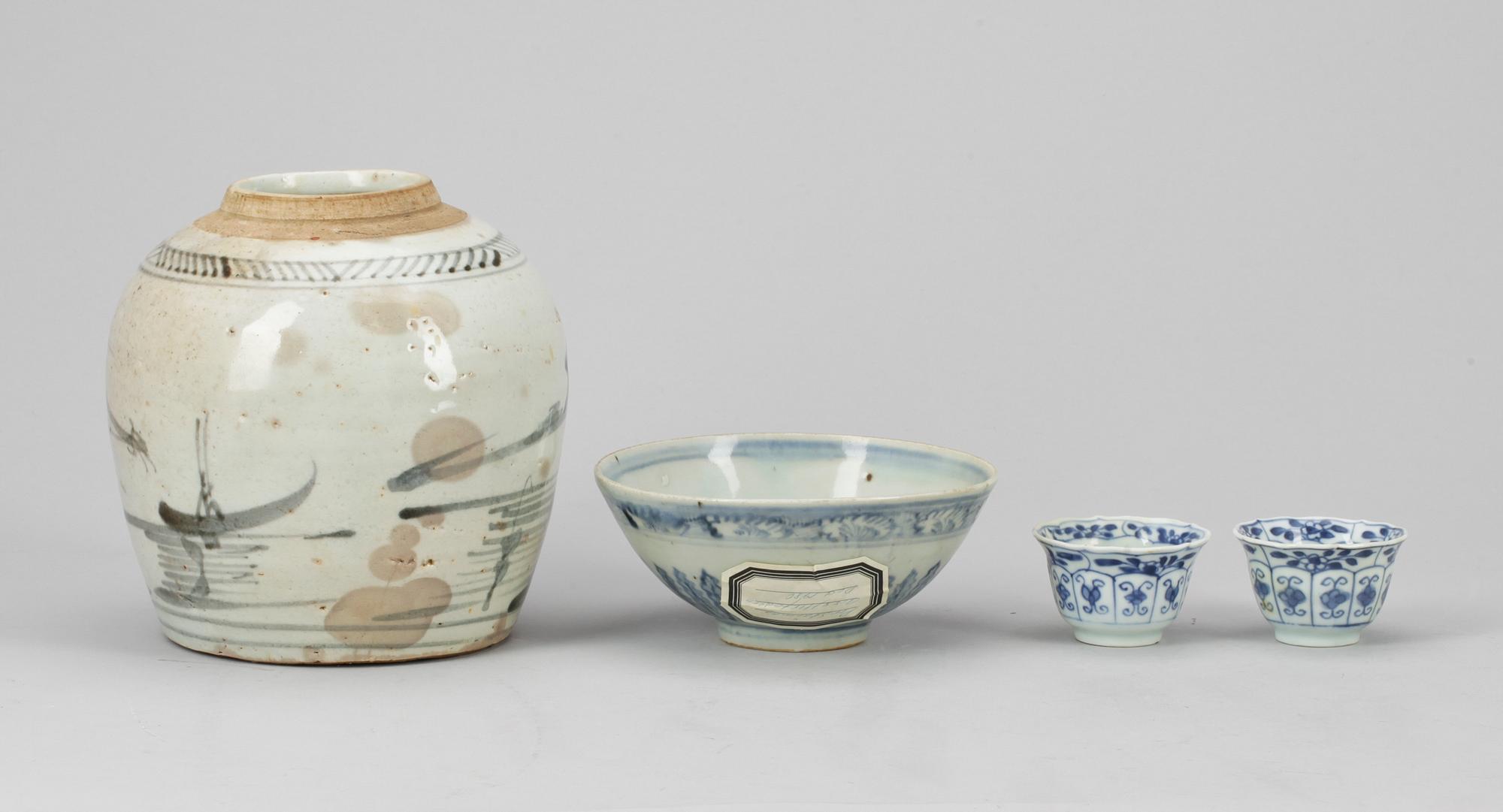 PARTI PORSLIN, 4 delar, Kina, 1700/1800-tal.
