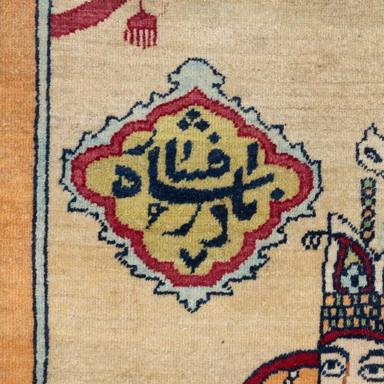 An antique Kerman Raver rug, ca 225 x 141 cm.