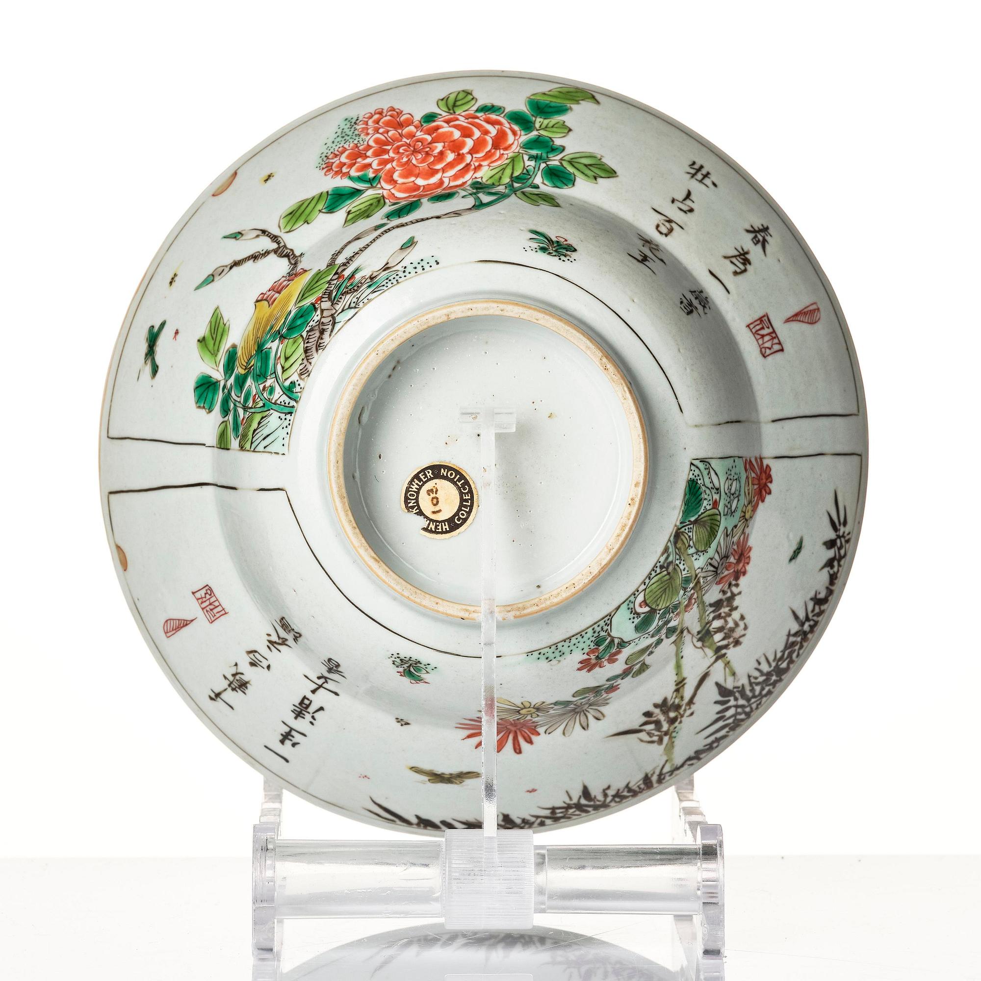 Skål, porslin. Qingdynastin, Kangxi (1662-1722).