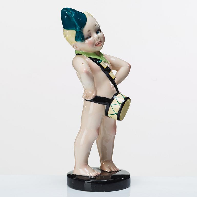 Sandro Vacchetti, a 'Balilla' ceramic figure, Essevi, Italy 1930's.