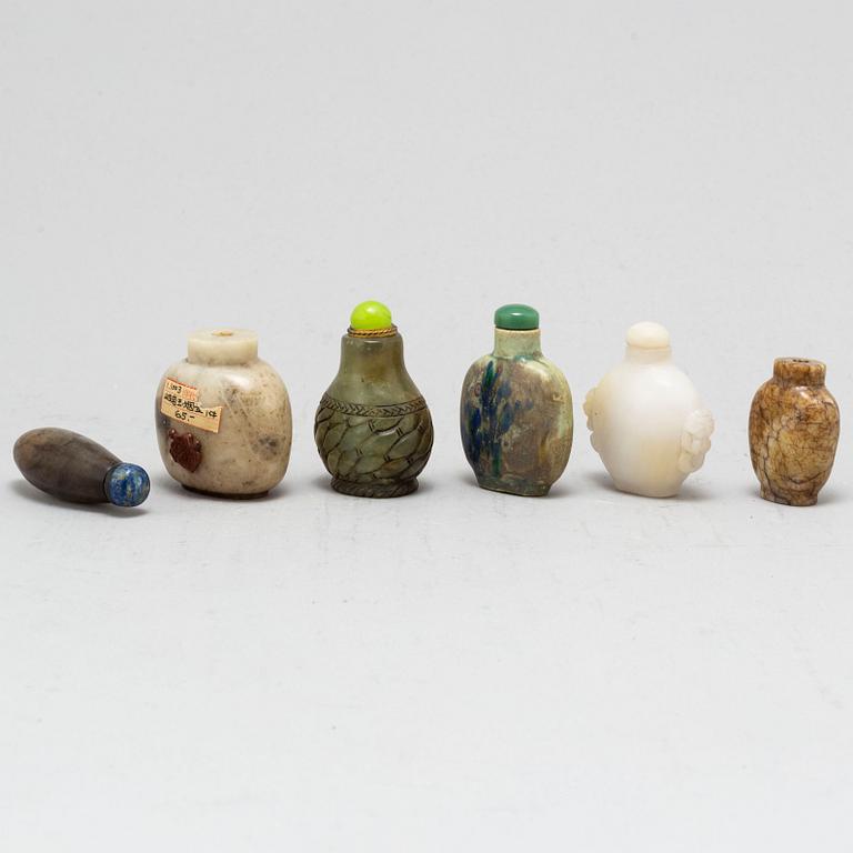 Six Chinese stone sculptures, 20th century.