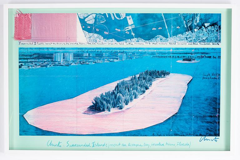 Christo & Jeanne-Claude, offset in colours with application, signed.