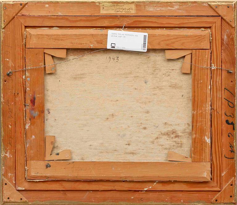 FOLKE PERSSON, olja på duk, sign.