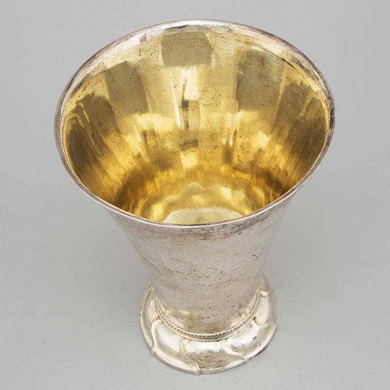 A Rococo silver beaker by Simson Ryberg, Stockholm, 1777.