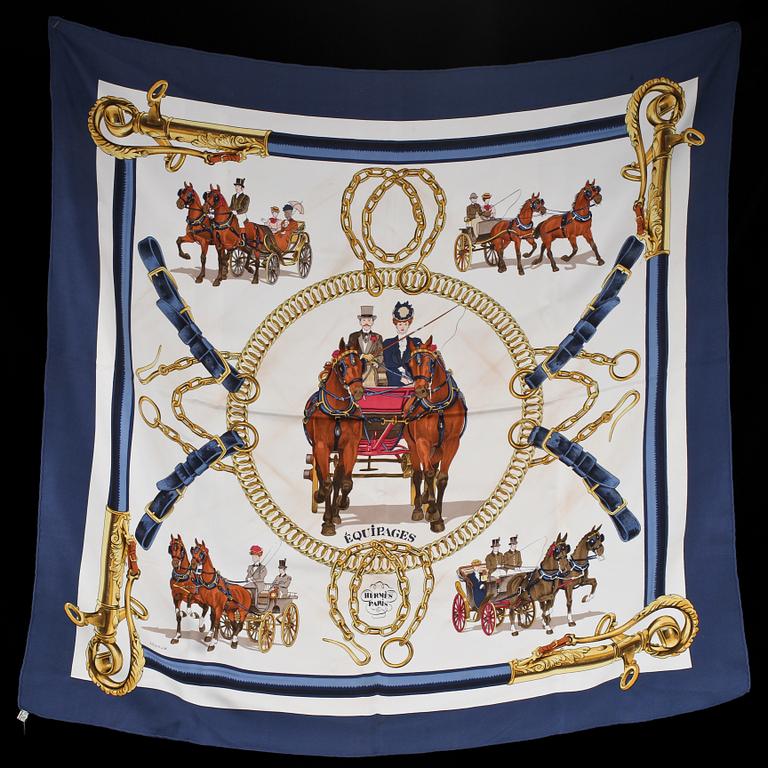 SCARF, siden, "Équipages", design Philippe Ledoux, Hermés, Paris, 1900-talets fjärde kvartal.