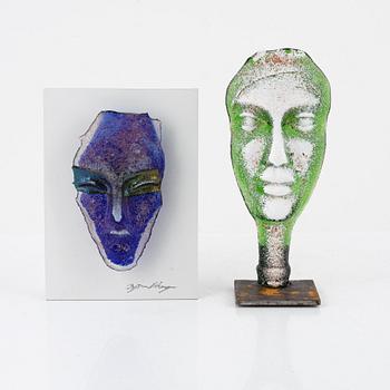 Björn Ekegren, two Swedish sand cast glass sculptures.