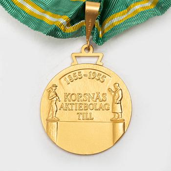An 18K gold medal, Sporrong, Stockholm 1958.