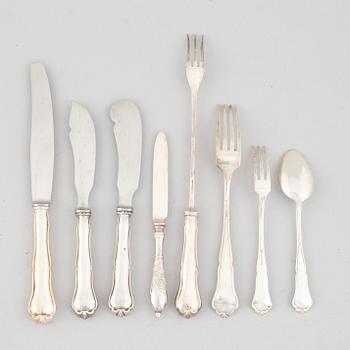 A 51-piece silver cutlery, Kultakeskus, Hämeenlinna, including 1951 and ten fruit knives, Suomen Kultaseppä Oy, Turku.