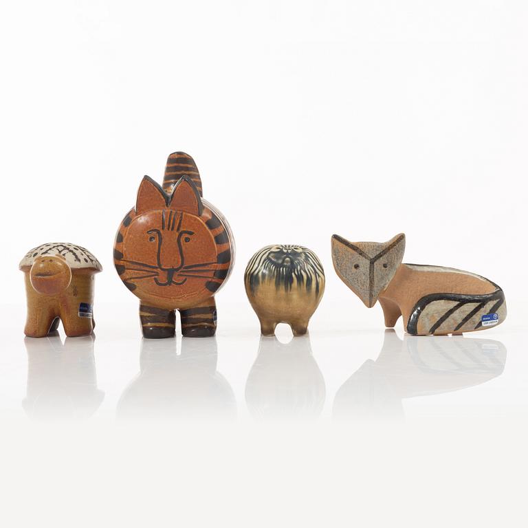 Lisa Larson, figuriner, 4 st, stengods, Gustavsberg.