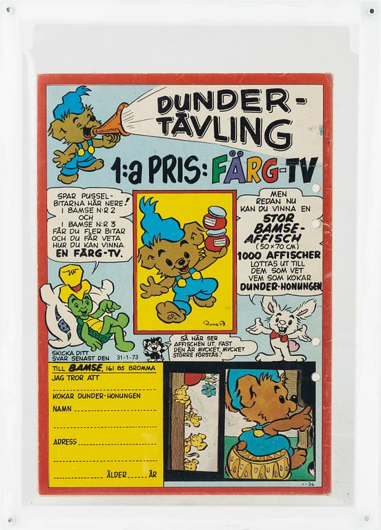 Comic book, "Bamse", Issue 1, 1973.