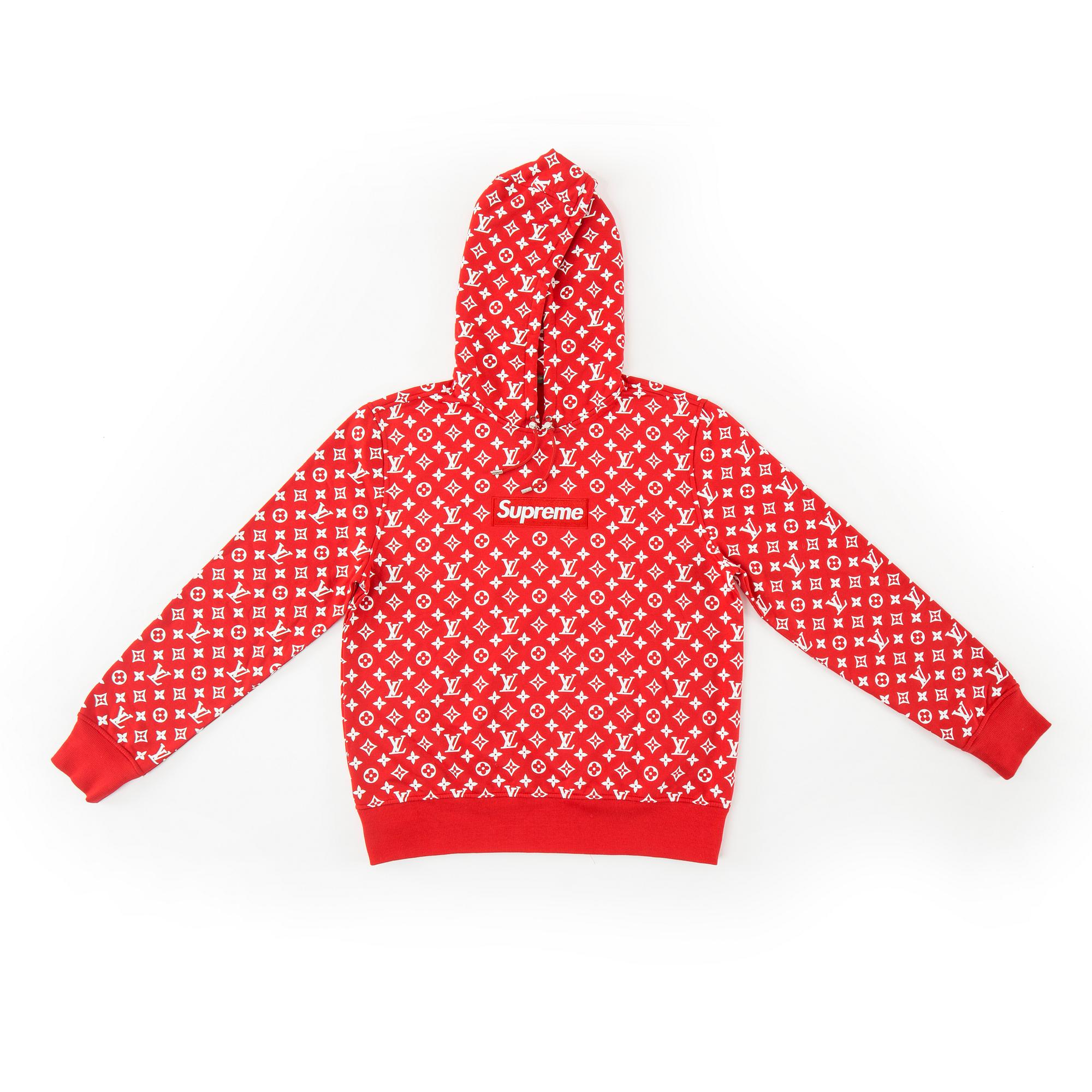 Supreme red lv hoodie 2025