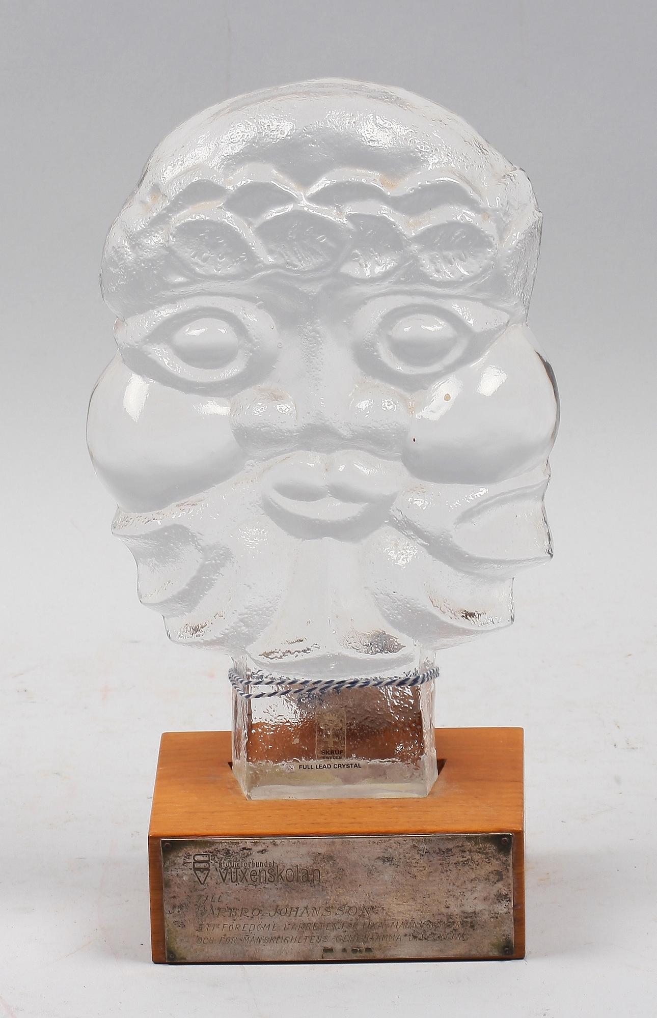 SKULPTUR, glas, Lars Hellsten, Skruf, sign o dat 1971.