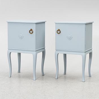 a pair of bedside tables, first half of the 20th century,
