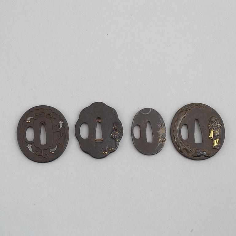 Tsuba 4 pcs, Japan, Edo,.