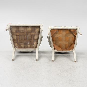 A matched pair of armchairs, late Gustavian, circa 1800.