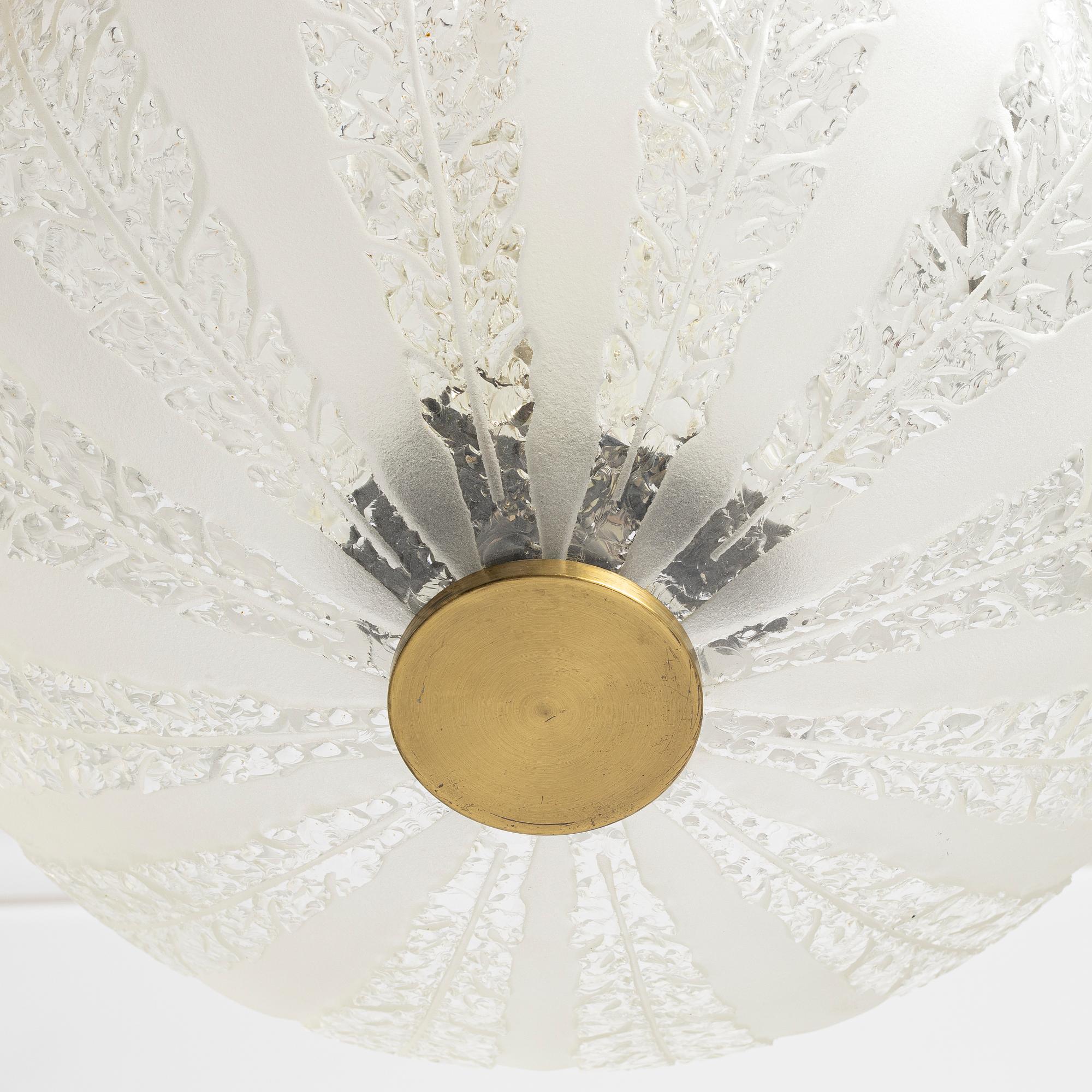 Taklampa, Swedish Modern, Elektroholm AB, Stockholm, 1940/50-tal.