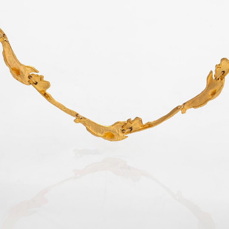 Björn Weckström, a 14K gold collier 'Orchid Psychedelic' for Lapponia 1970.