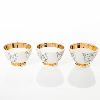 Piero Fornasetti, skålar, 6 st, Fornasetti, Milano, Italien.