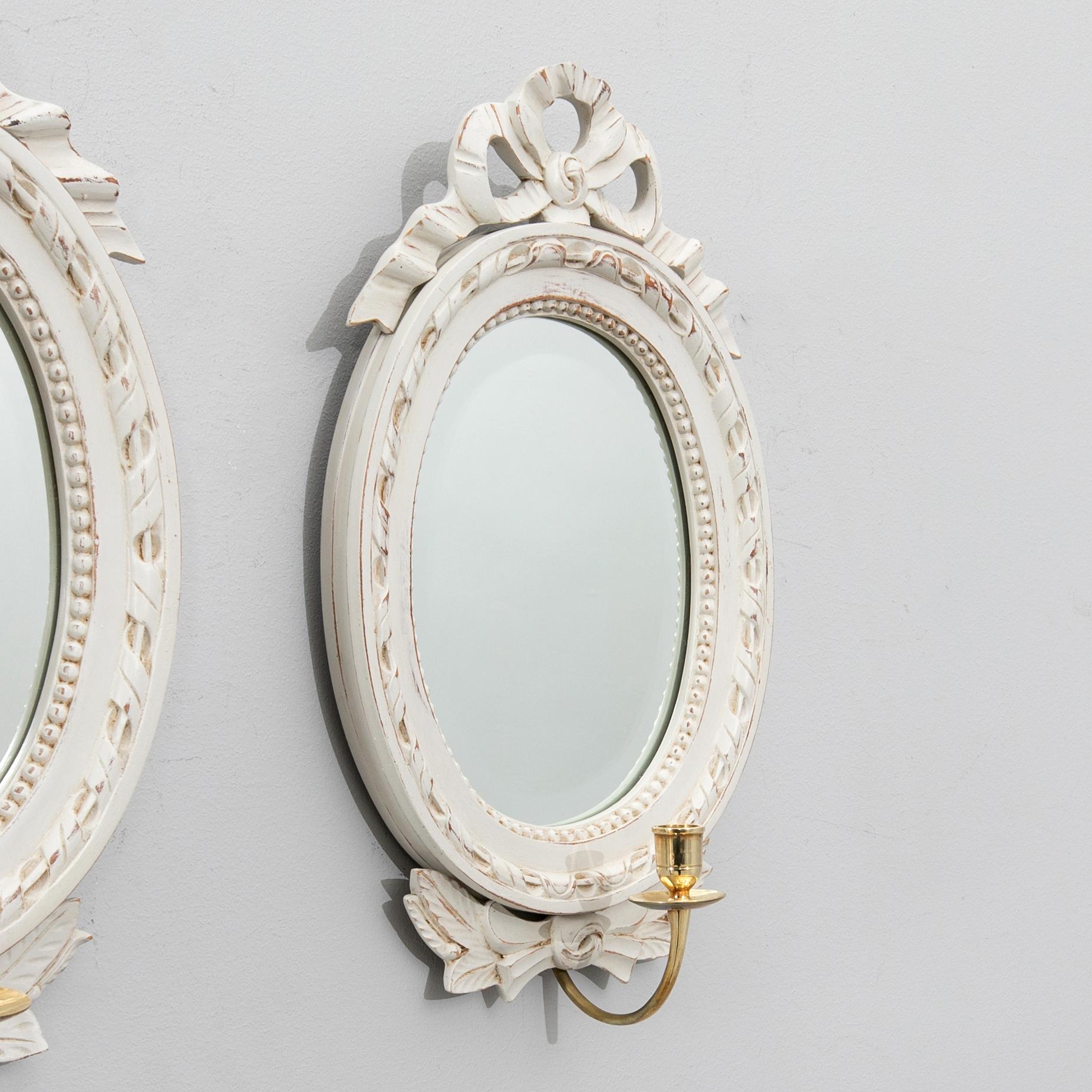 Wall sconces, a pair in the Gustavian style, second half of the 20th century.