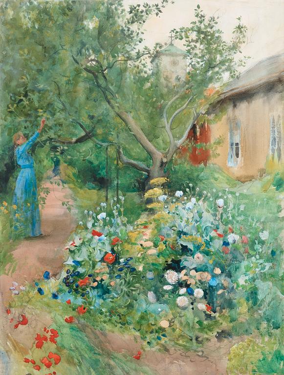 Carl Larsson, Trädgårdsscen från Marstrand.