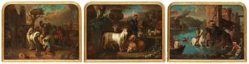 309. Johan Heinrich Roos Follower of, Pastoral lanscapes with figures and animals.