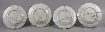 TALLRIKAR, 4 st, porslin. Kina, Qianlong 1736-95.