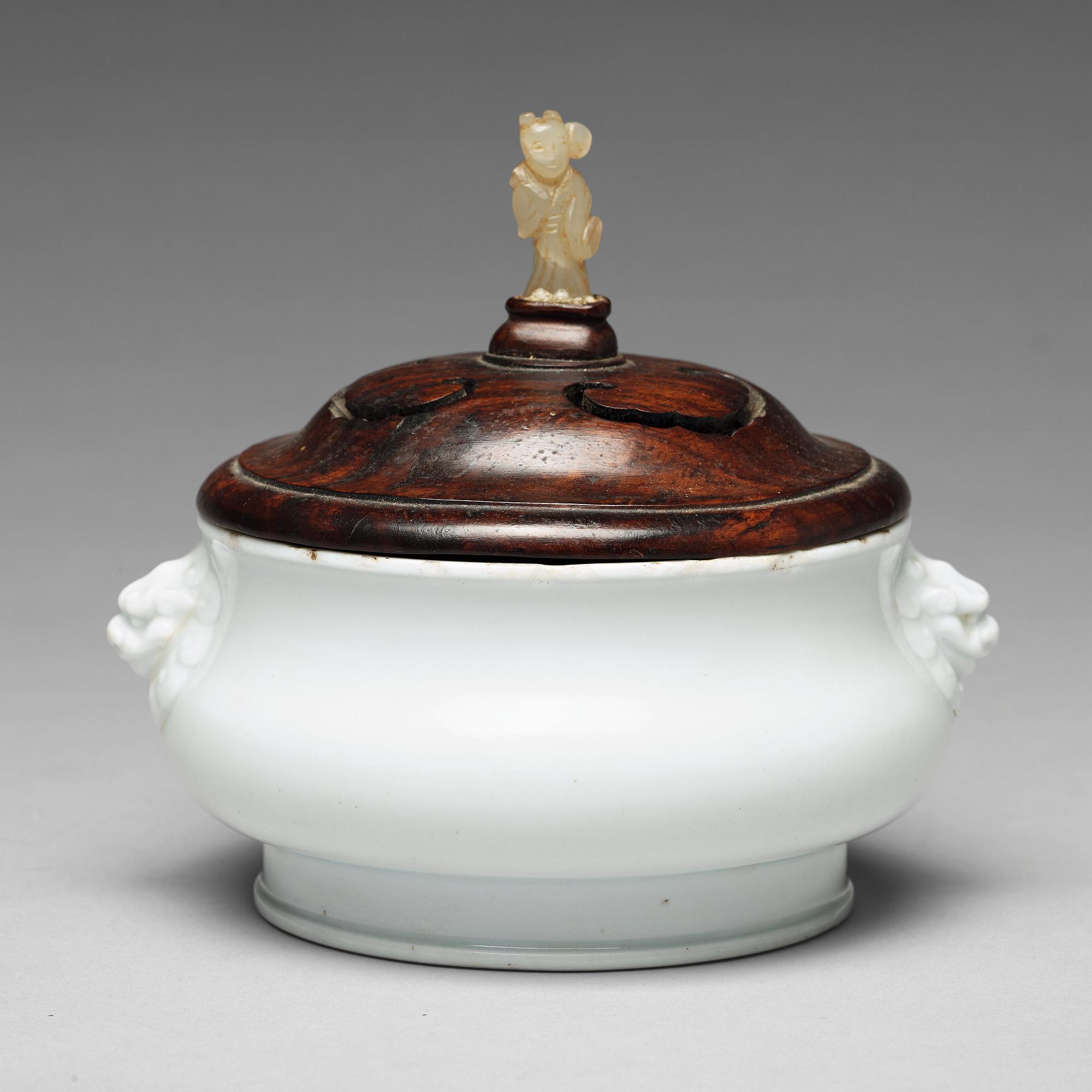 A blanc de chine censer, probably late Ming dynasty.
