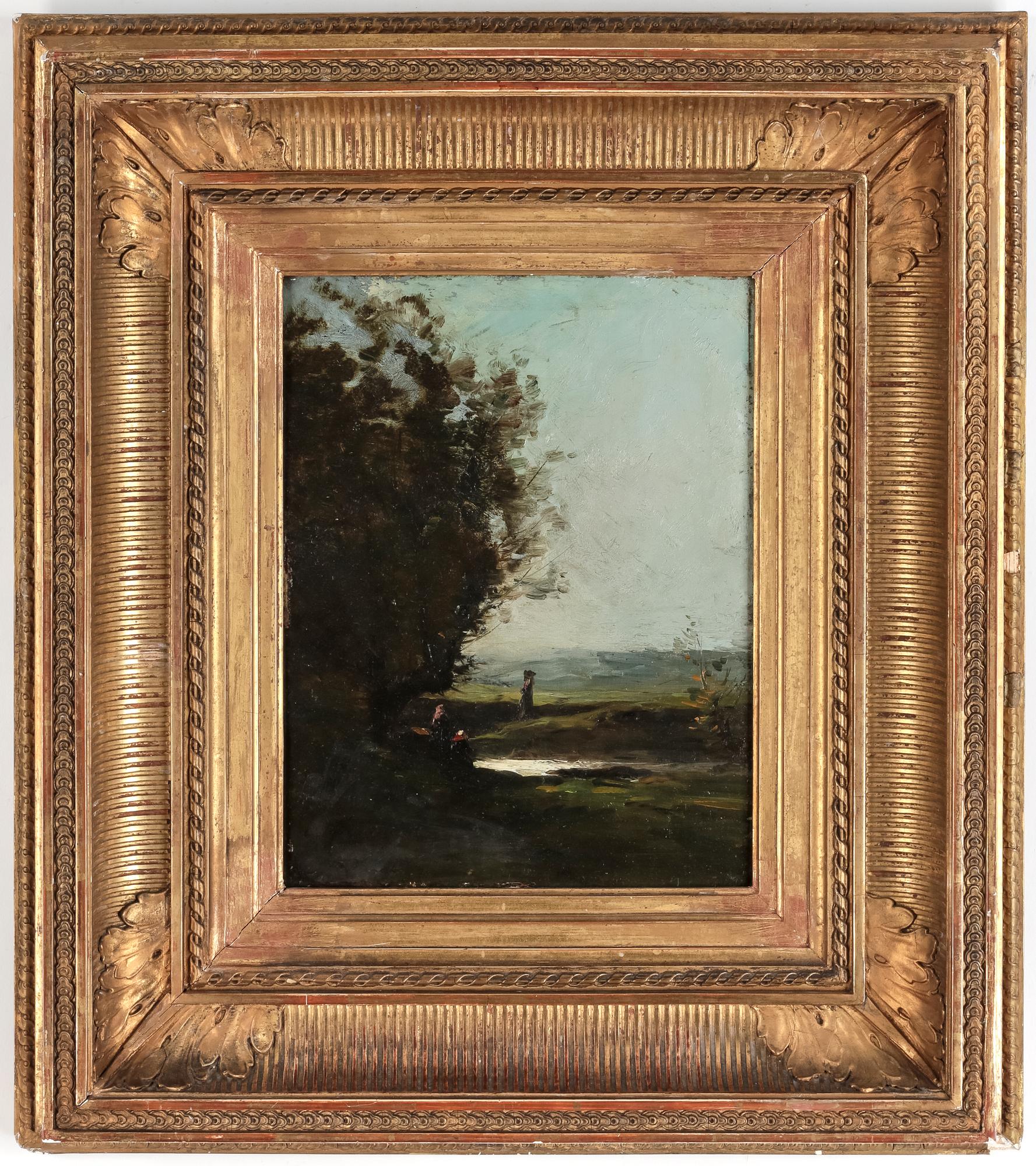 OKÄND KONSTNÄR 1800-TAL, Olja på pannå, ej signerad.